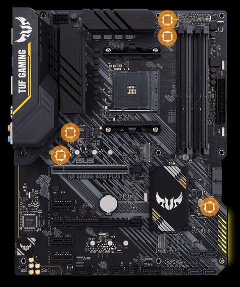 ASUS TUF GAMING B450 PLUS II AM4 AMD B450 SATA 6Gb s USB 3.0 HDMI ATX AMD Motherboard